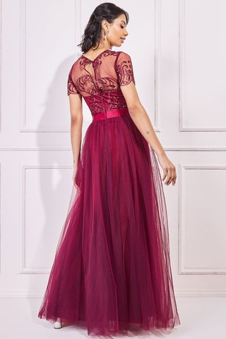 Robe longue patineuse Bordeaux