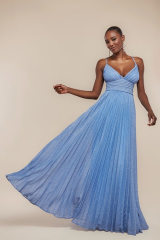 Robe plissée - Bleu