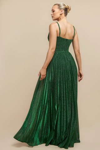 Robe plissée - Vert émeraude
