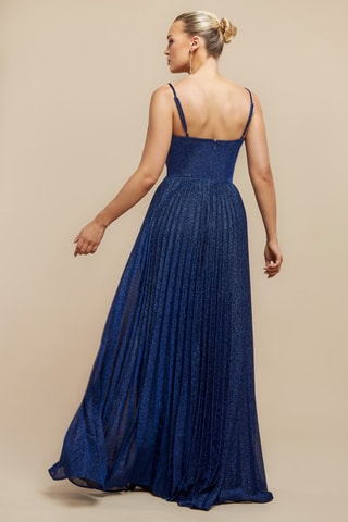 Robe plissée - Bleu marine