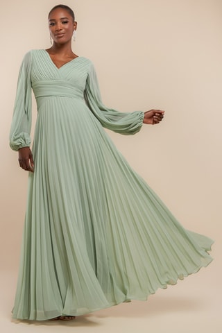 Robe plissée - Vert d'eau