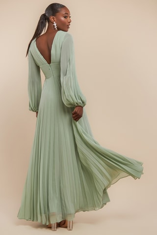 Robe plissée - Vert d'eau