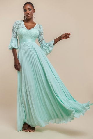 Robe plissée - Vert d'eau