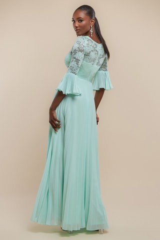 Robe plissée - Vert d'eau