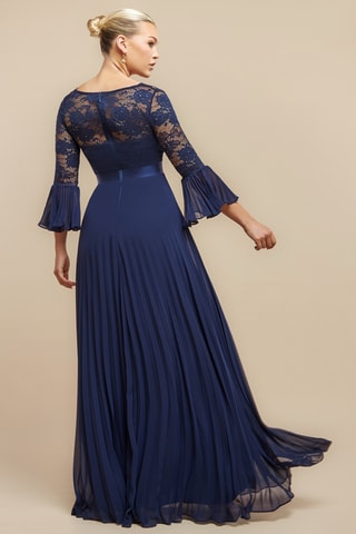 Robe plissée - Bleu marine