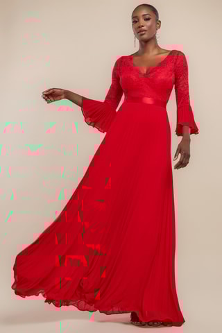 Robe plissée - Rouge