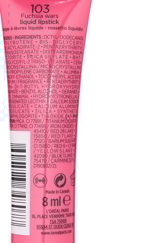 Vloeibare Matte Lippenstift Lip Paint Lacquer - N.103 Fuchsia War - 8 ml