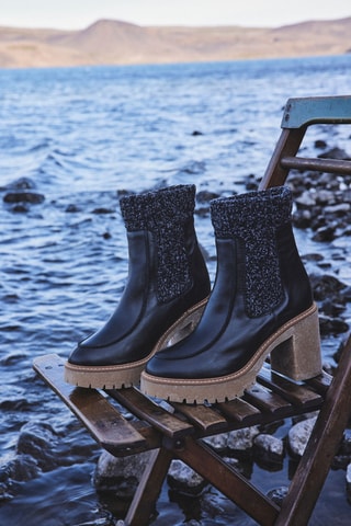 Botins em couro Louis - Preto
