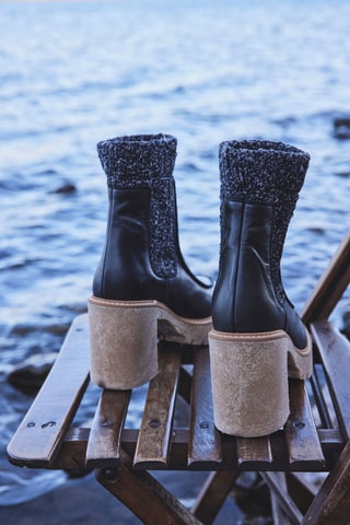 Botins em couro Louis - Preto