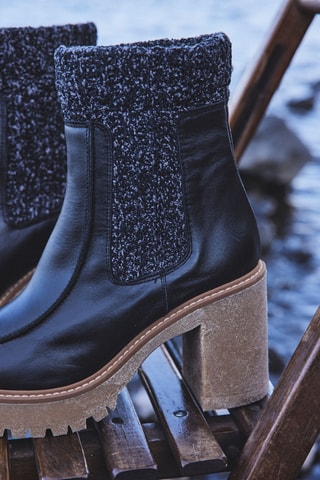 Botins em couro Louis - Preto