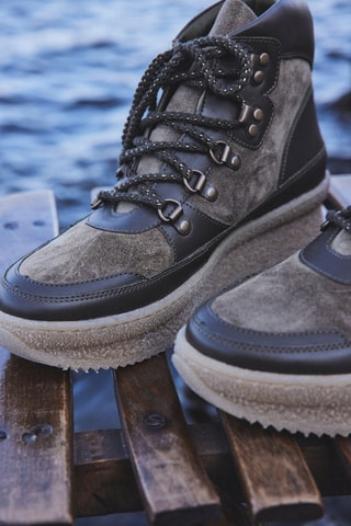 Botins em couro Lucie - Caqui