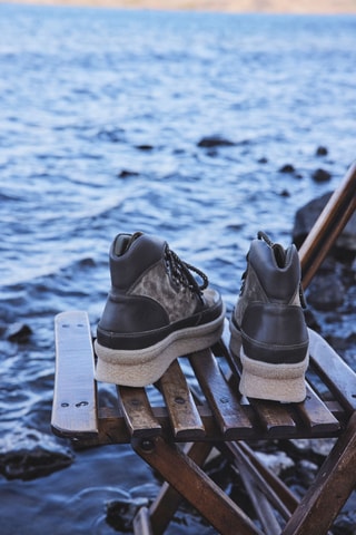 Botins em couro Lucie - Caqui