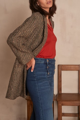 Sobretudo em lã e mohair Faith - Bege