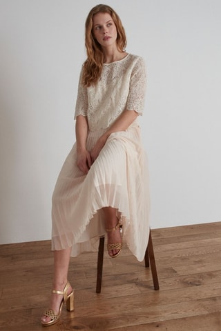 Vestido plissado Grenade - Bege