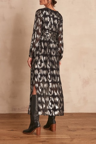 Vestido comprido Clarence - Preto e prateado