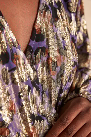 Vestido direito Charline - Dourado e violeta