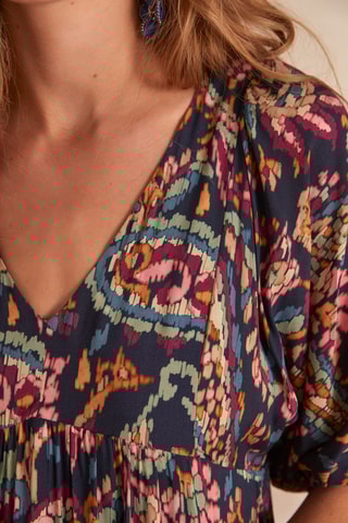 Vestido midi Camelia - Azul