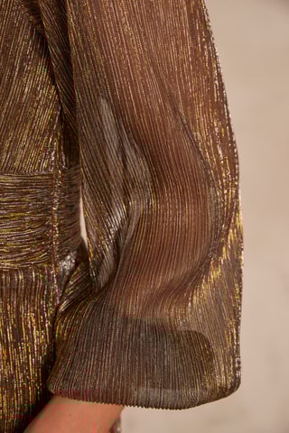 Vestido direito Clio - Dourado e castanho