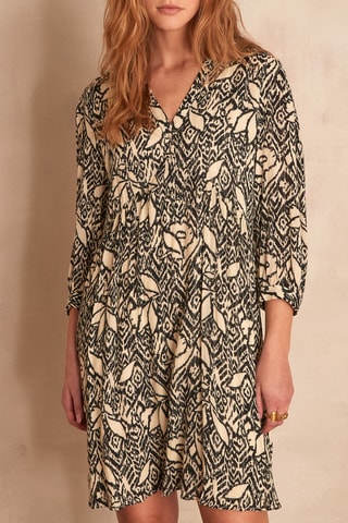 Vestido estilo patinadora Calypso - Cru e preto
