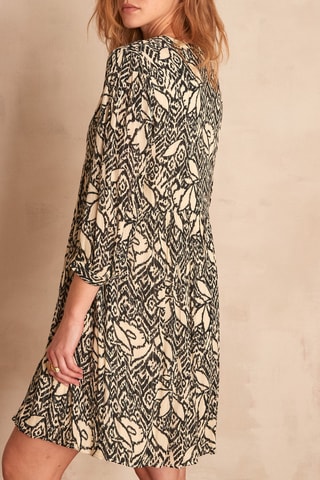 Vestido estilo patinadora Calypso - Cru e preto
