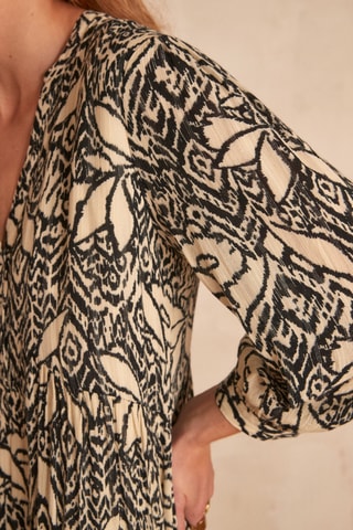 Vestido estilo patinadora Calypso - Cru e preto