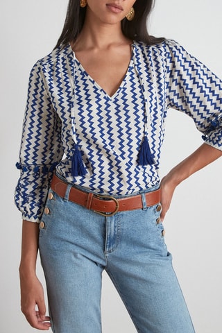 Blusa Marjorie - Azul e branco