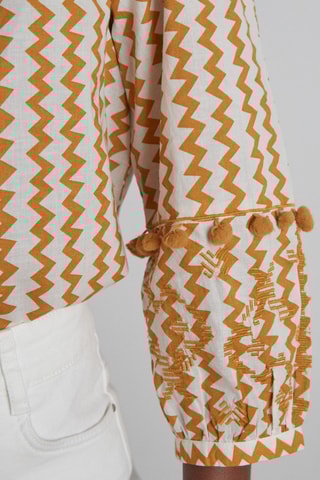 Blusa Marjorie - Branco e mostarda