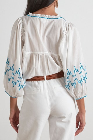 Blusa Maya - Branco e azul