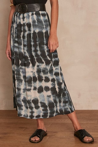 Saia midi tie and dye Tamina - Índigo
