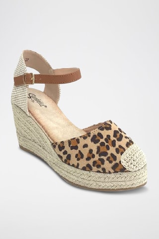 Sandales compensées - Beige et marron