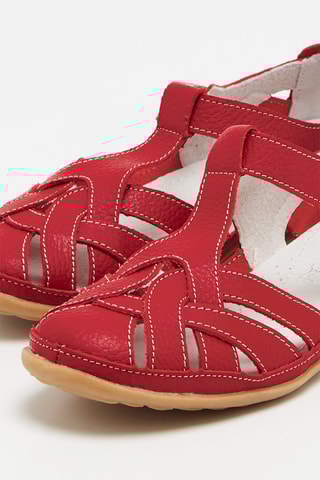 Sandales en cuir - Rouge