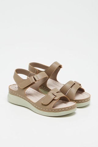 Sandales en cuir - Taupe