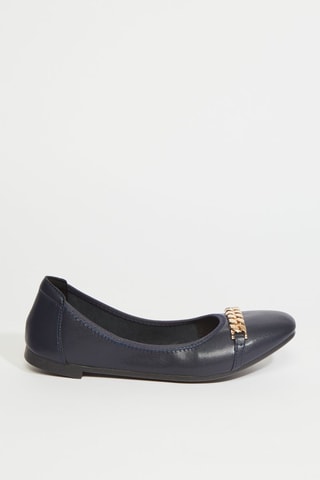 Ballerines en cuir - Bleu marine