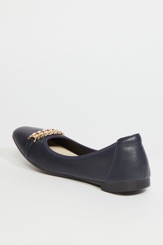 Ballerines en cuir - Bleu marine