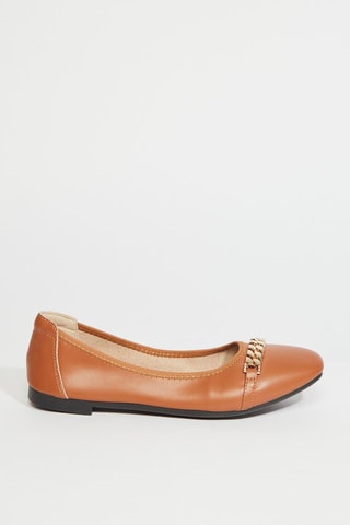 Ballerines en cuir - Camel