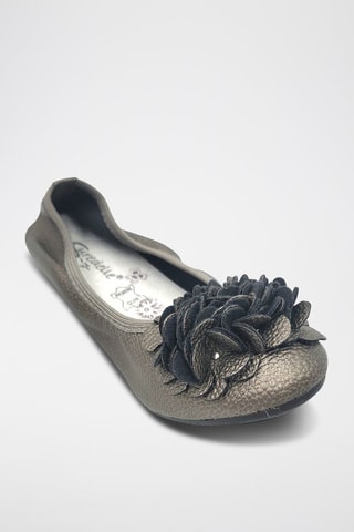 Ballerines en cuir - Gris foncé