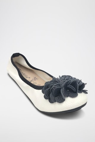 Ballerines en cuir - Blanc et noir