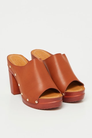 Mules à talons - Camel