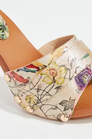 Mules à talons - Beige et jaune
