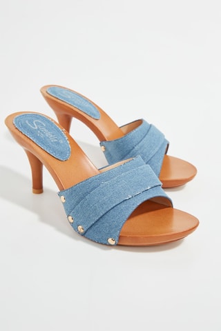 Mules à talons - Bleu