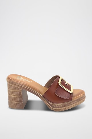 Mules à talons - Marron
