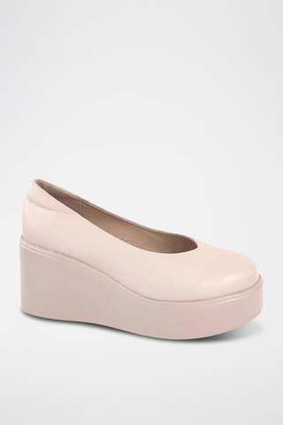 Ballerines compensées - Beige