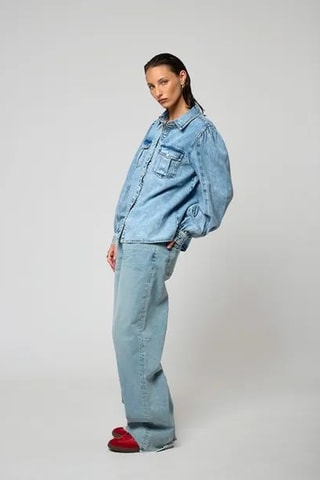 Camisa de ganga Mabel - Azul desbotado