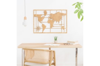 Decoração de parede - 100 x 70 x 1 cm - Imitação de madeira