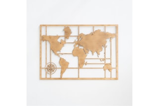 Decoração de parede - 100 x 70 x 1 cm - Imitação de madeira