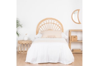 Cabeceira de cama arredondada em vime - 90 x 150 x 3 cm
