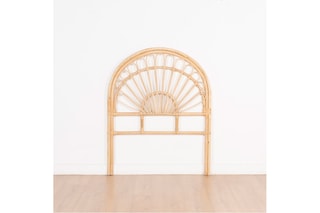 Cabeceira de cama arredondada em vime - 90 x 150 x 3 cm