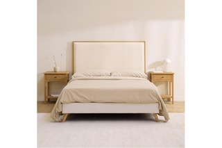 Cabeceira de cama de suspender em madeira de sungkai - 105 x 80 x 3 cm