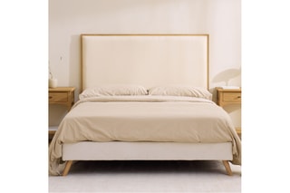 Cabeceira de cama de suspender em madeira de sungkai - 105 x 80 x 3 cm