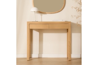Consolas de 2 portas em madeira de sungkai - 90 x 81 x 30 cm